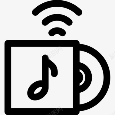 数字17在线音乐数字服务17线性图标图标