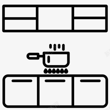 厨房装饰石材厨房家具装饰1轮廓图标图标