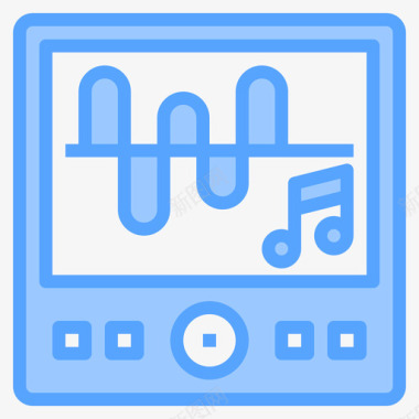 声波音乐和声音12蓝色图标图标