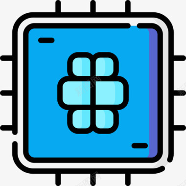 Intel芯片芯片未来技术18线性彩色图标图标