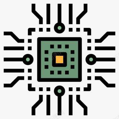 61宣传Cpu计算机61线性颜色图标图标