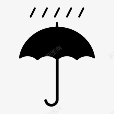 带伞的雨预报天气图标图标