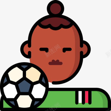 足球运动员乔布斯7线条颜色图标图标