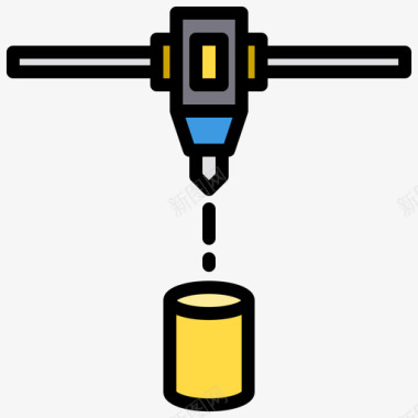 电视3D3d打印机3d打印2线性颜色图标图标