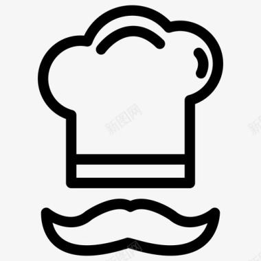 厨师厨师帽面包店标签图标图标