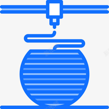 3D韩国菜打印3d打印机3蓝色图标图标