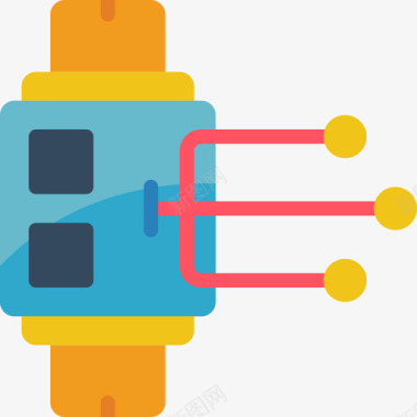 智能手表大数据75扁平图标图标
