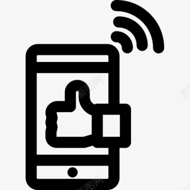 数字17社交媒体数字服务17线性图标图标