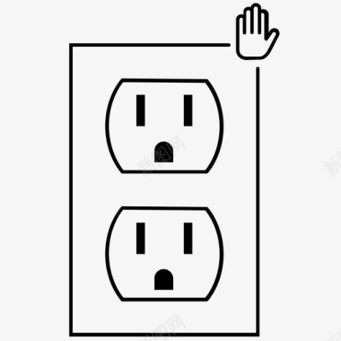 停止触摸电源插座危险请勿触摸图标图标