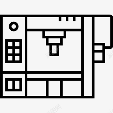 海豚3D3d打印机工业过程47线性图标图标