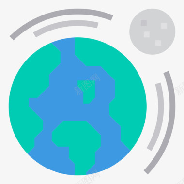 太空地球地球太空和银河系2平坦图标图标