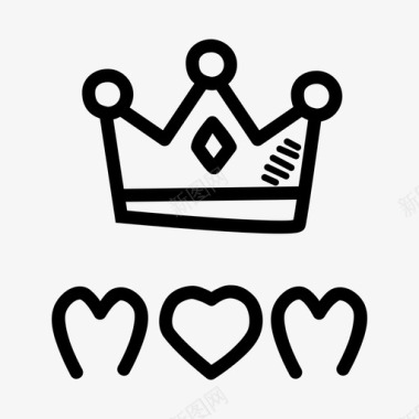 母亲节皇冠爱图标图标