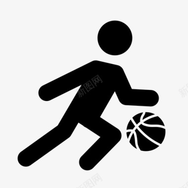 篮球运动员运球运球跑步图标图标