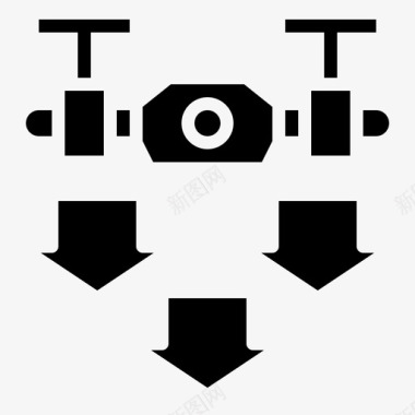 放下放下23号无人机实心图标图标