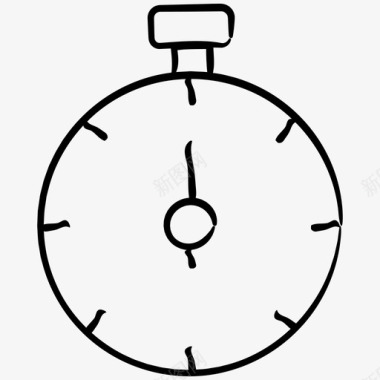 计时器秒表运动型手绘图标图标