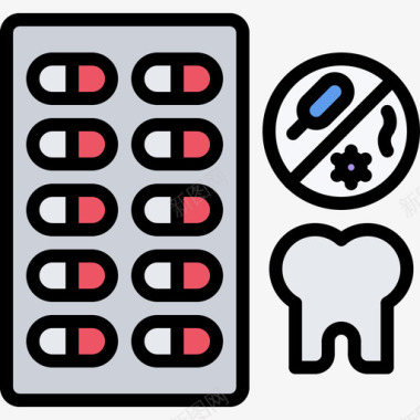 牙齿牙医56彩色图标图标
