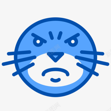 愤怒海豹表情3蓝色图标图标