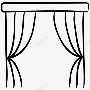 窗帘家具手绘图标图标
