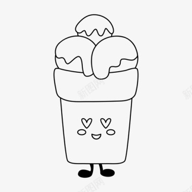 性格冰淇淋性格甜点图标图标