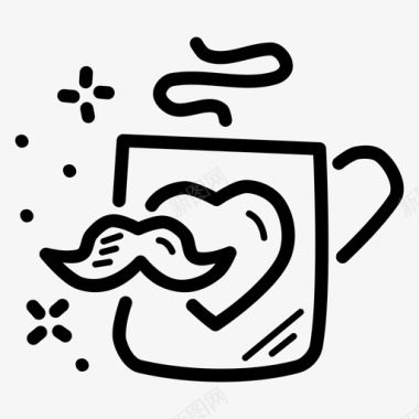 父亲节标题咖啡杯杯子饮料图标图标