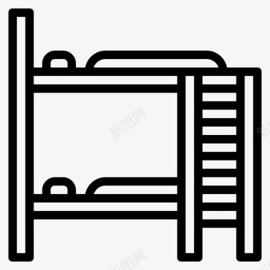 室内卧室门锁双层床卧室家具图标图标