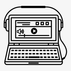 电脑音乐播放器笔记本电脑音乐磁头媒体图标高清图片