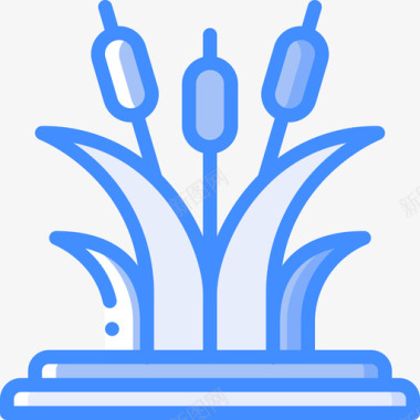 芦苇植物29蓝色图标图标