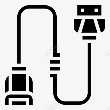 矢量连接器usb电缆通信连接器图标图标
