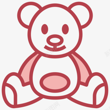 泰迪熊玩具31红色图标图标