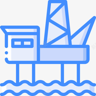 石油钻井平台污染39蓝色图标图标