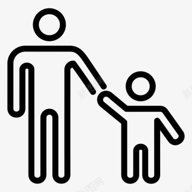 父亲节标题父亲和儿子男孩孩子图标图标