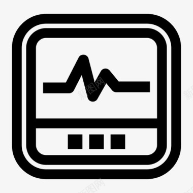 矢量心肺复苏心率心肺心电图图标图标