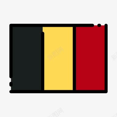 比利时国旗1线颜色图标图标