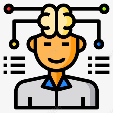 思维激活人类思维大脑概念9线性颜色图标图标