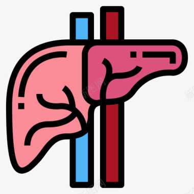 烧鹅肝肝人体器官6线色图标图标