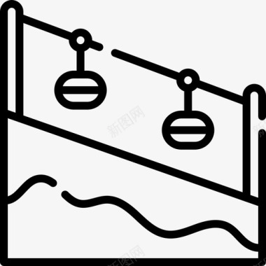 景区缆车缆车车厢冬季自然16线性图标图标