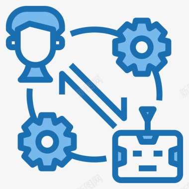 AI人工智能同步ai代表地球3蓝色图标图标