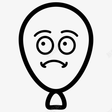 大气球悲伤气球气球脸表情符号图标图标