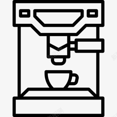 咖啡机免抠图片咖啡机餐厅131线性图标图标