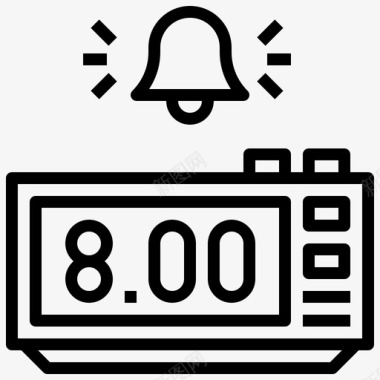 火焰小图标闹钟小工具46线性图标图标