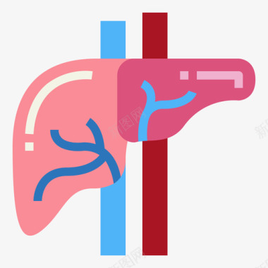 烧鹅肝肝人体器官5扁平图标图标