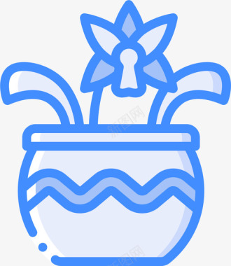 兰花植物29蓝色图标图标