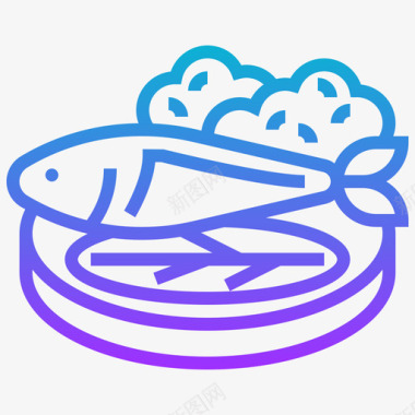 金枪鱼海鲜9梯度图标图标