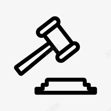 铁锤审判法庭木槌图标图标