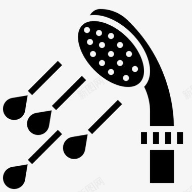 温泉淋浴温泉元素8雕文图标图标