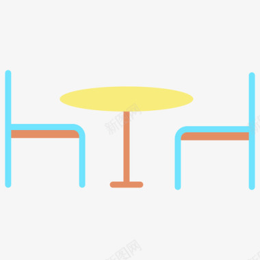 餐桌家具装饰5平面图标图标
