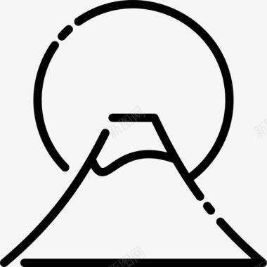 富士山富士山28号地标直线型图标图标