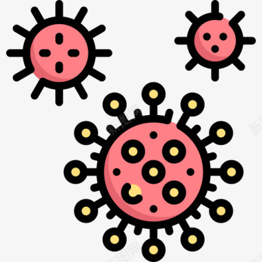 小病毒冠状病毒冠状病毒20线状颜色图标图标