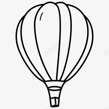 热气球飞行热气球飞行器飞船图标图标