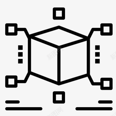 环形拼图立方体长方体拼图图标图标